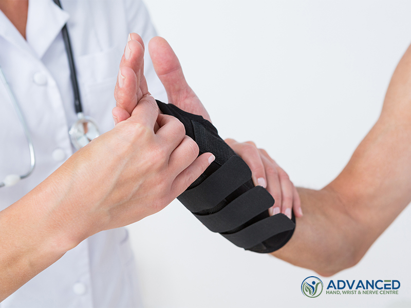 injured wrist treated by a doctor